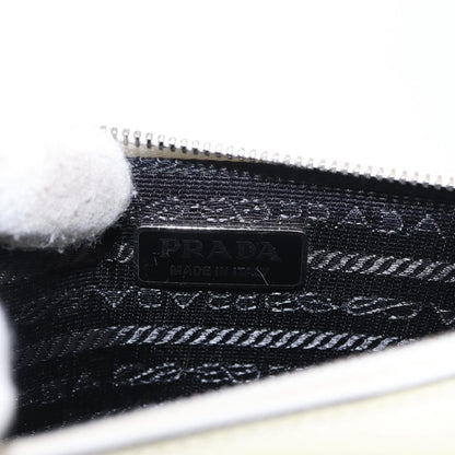 Prada Chain Crossbody Bag Vernice Saffiano Leather, WHITE, LEATHER, Shoulder bag