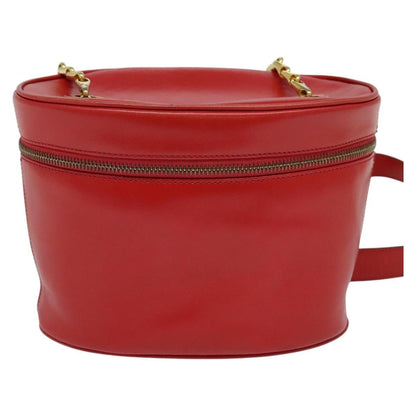 Celine Vanity bag Leather, RED, LEATHER, Shoulder bag