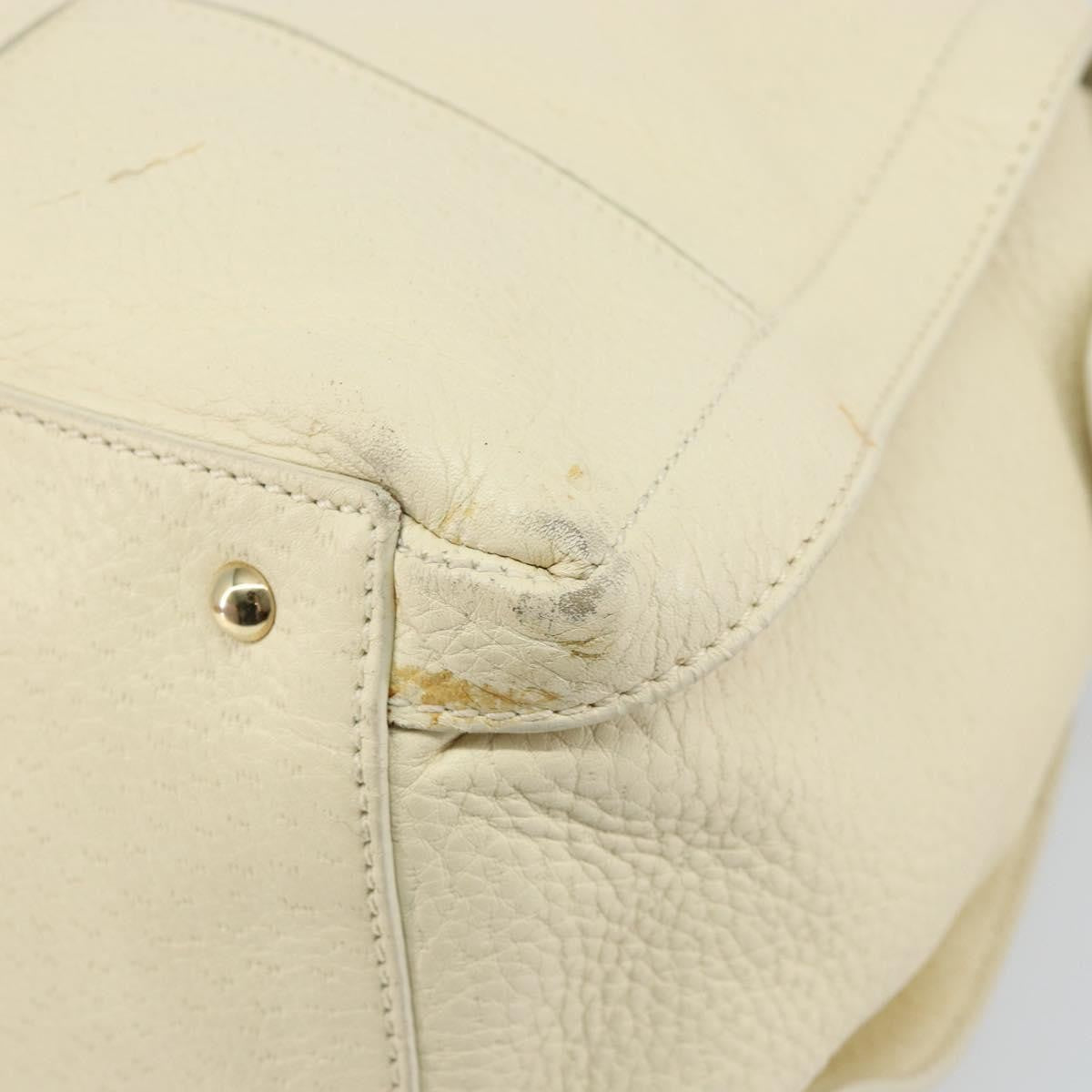 Salvatore Ferragamo Gancini Shoulder Bag Leather, BEIGE, LEATHER, Shoulder bag