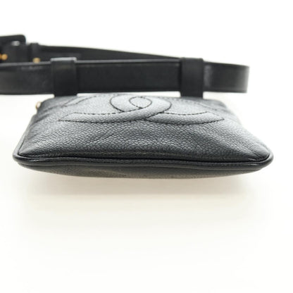 Chanel Vintage Timeless Belt Bag Caviar, Black, Leather, Clutch