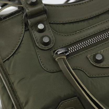 Balenciaga City Classic Studs Bag Leather, KHAKI, LEATHER, Handbag