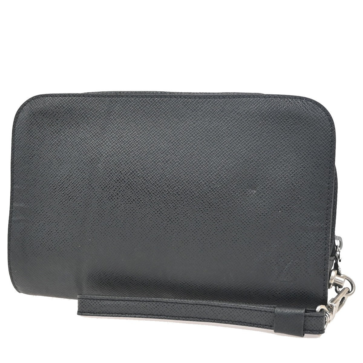 Louis Vuitton Baikal Handbag Taiga Leather, BLACK, LEATHER, Clutche & pouche