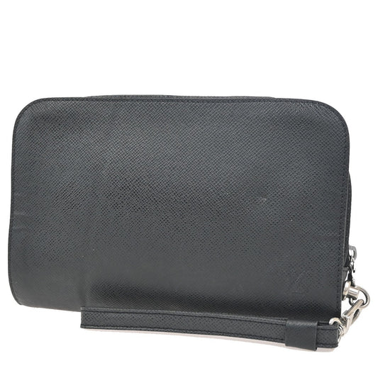 Louis Vuitton Baikal Handbag Taiga Leather, BLACK, LEATHER, Clutche & pouche