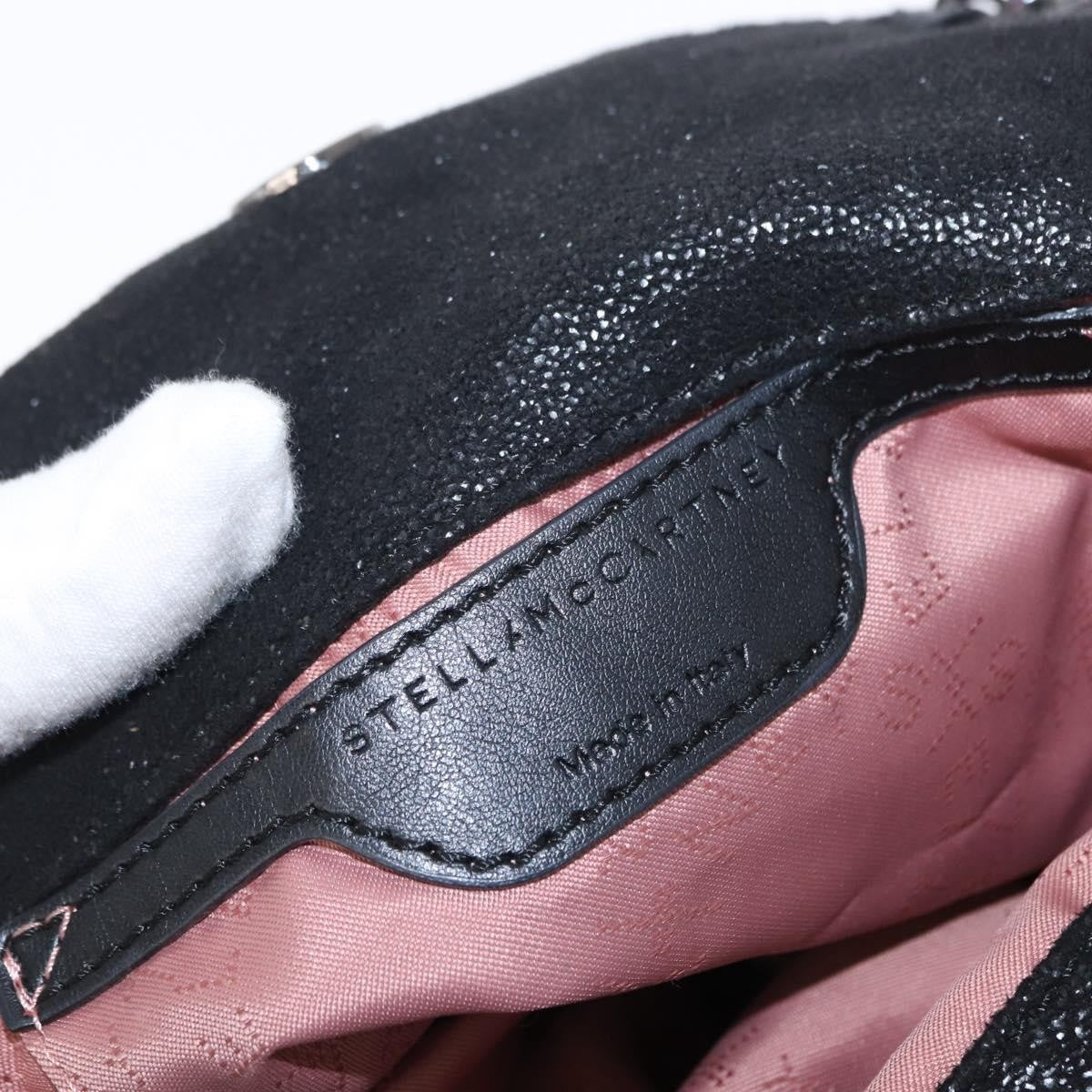 Stella McCartney Falabella Fold Over Bag Shaggy Deer, BLACK, POLYESTER, Shoulder bag