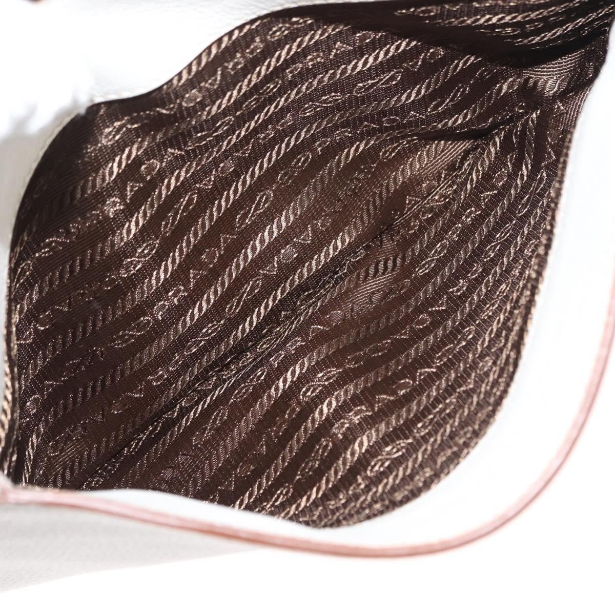 Prada Flap Crossbody Bag Vitello Daino, WHITE, LEATHER, Shoulder bag