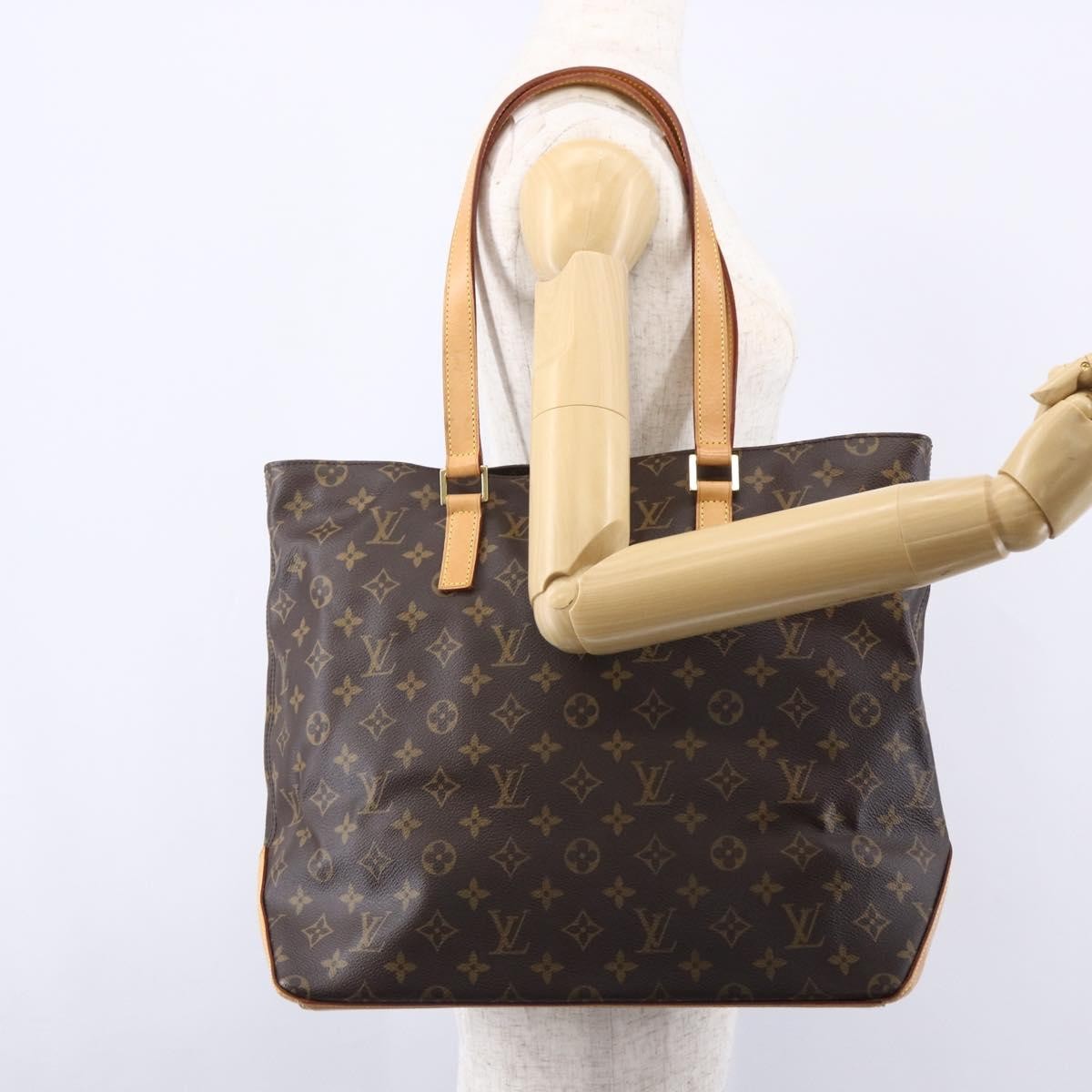 Louis Vuitton Cabas Mezzo Monogram Canvas, BROWN, CANVAS, Tote bag
