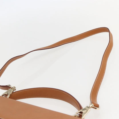 Salvatore Ferragamo Gancini handbag Leather, BROWN, LEATHER, Handbag