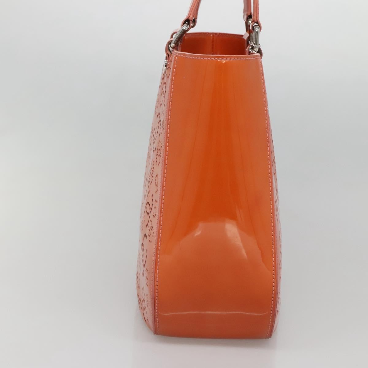 Chanel CC No.5 Shopping Tote Perforated Patent, ORANGE, PATENT_LEATHER, Tote bag