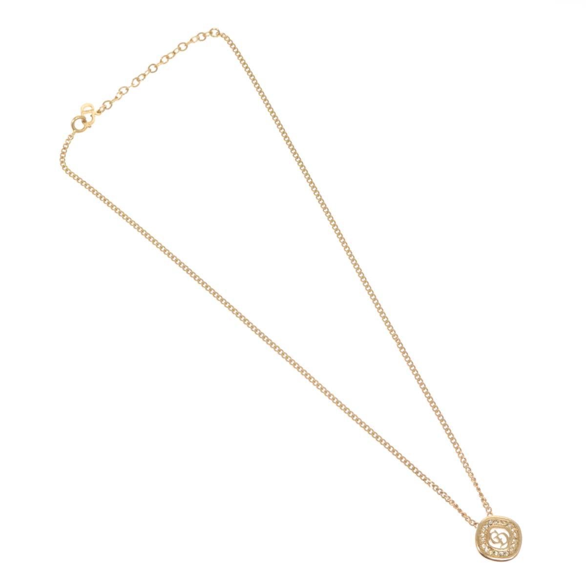 Christian Dior CD Pendant Necklace Metal, GOLD, METAL, Necklace