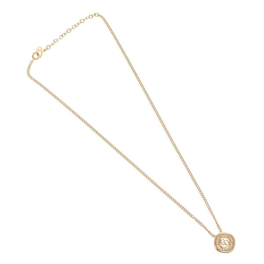 Christian Dior CD Pendant Necklace Metal, GOLD, METAL, Necklace