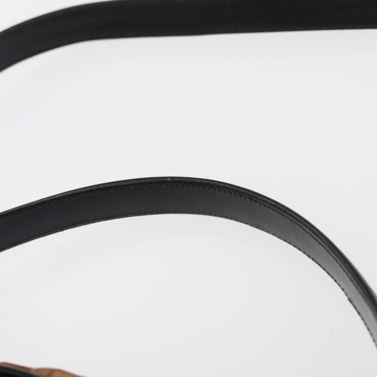 Gucci Vintage Convertible Bamboo Box Crossbody Bag Leather, BLACK, LEATHER, Handbag