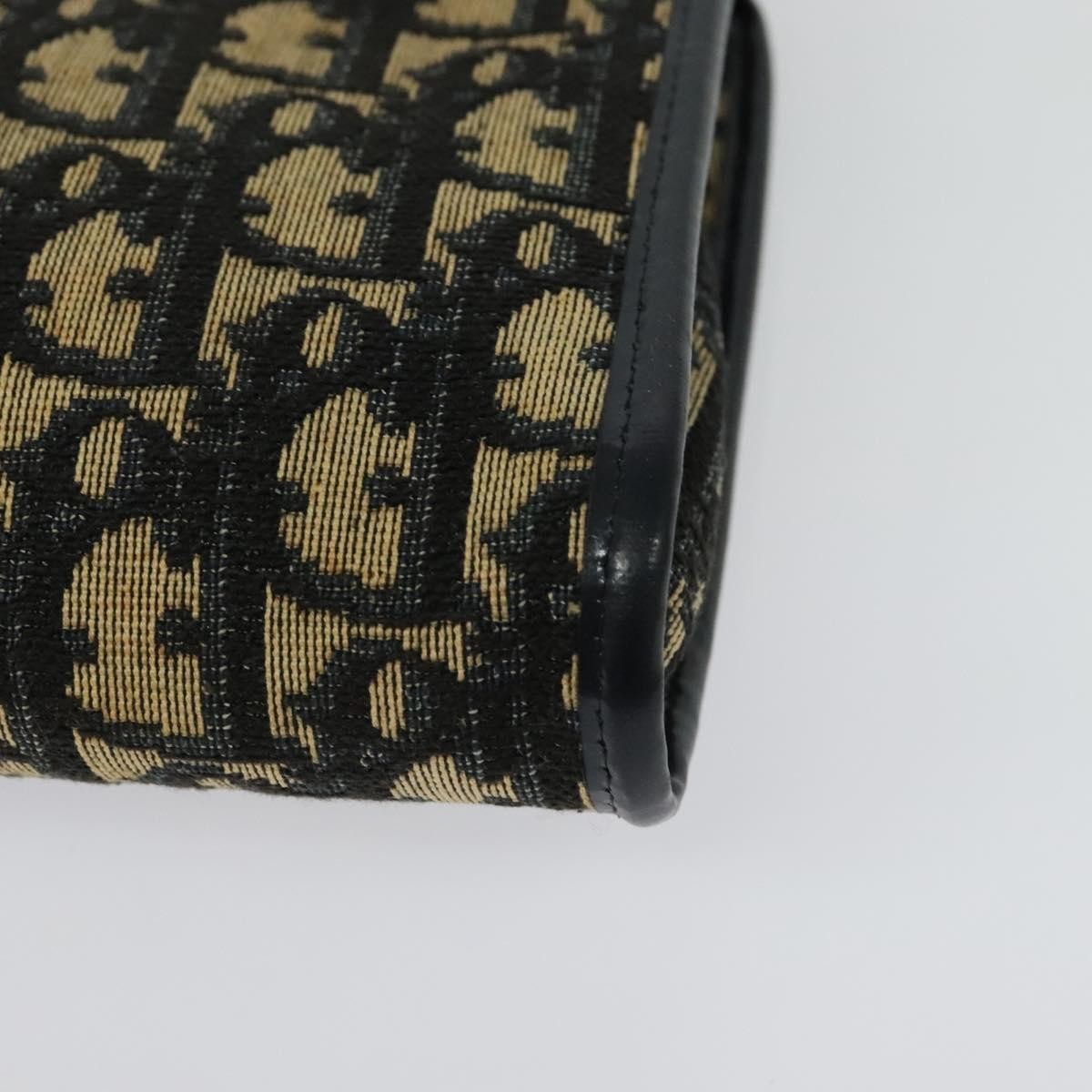 Christian Dior Vintage Trotter Flap Shoulder Bag Diorissimo Canvas, NAVY, CANVAS, Shoulder bag