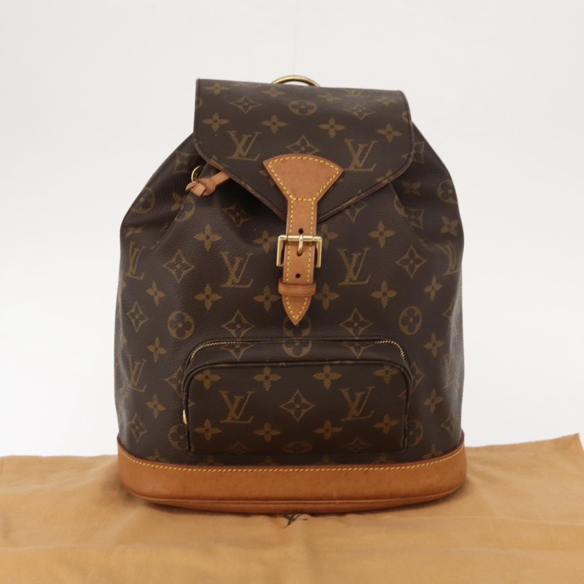 Louis Vuitton Vintage Montsouris Backpack Monogram Canvas, BROWN, CANVAS, Backpack