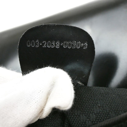 Gucci Vintage Bamboo Backpack Nylon and Patent Leather, BLACK, NYLON, Backpack