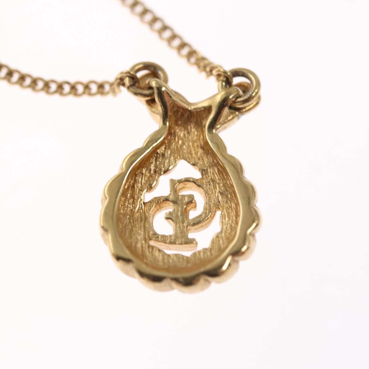 Christian Dior Vintage CD Pendant Necklace Metal, GOLD, METAL, Necklace