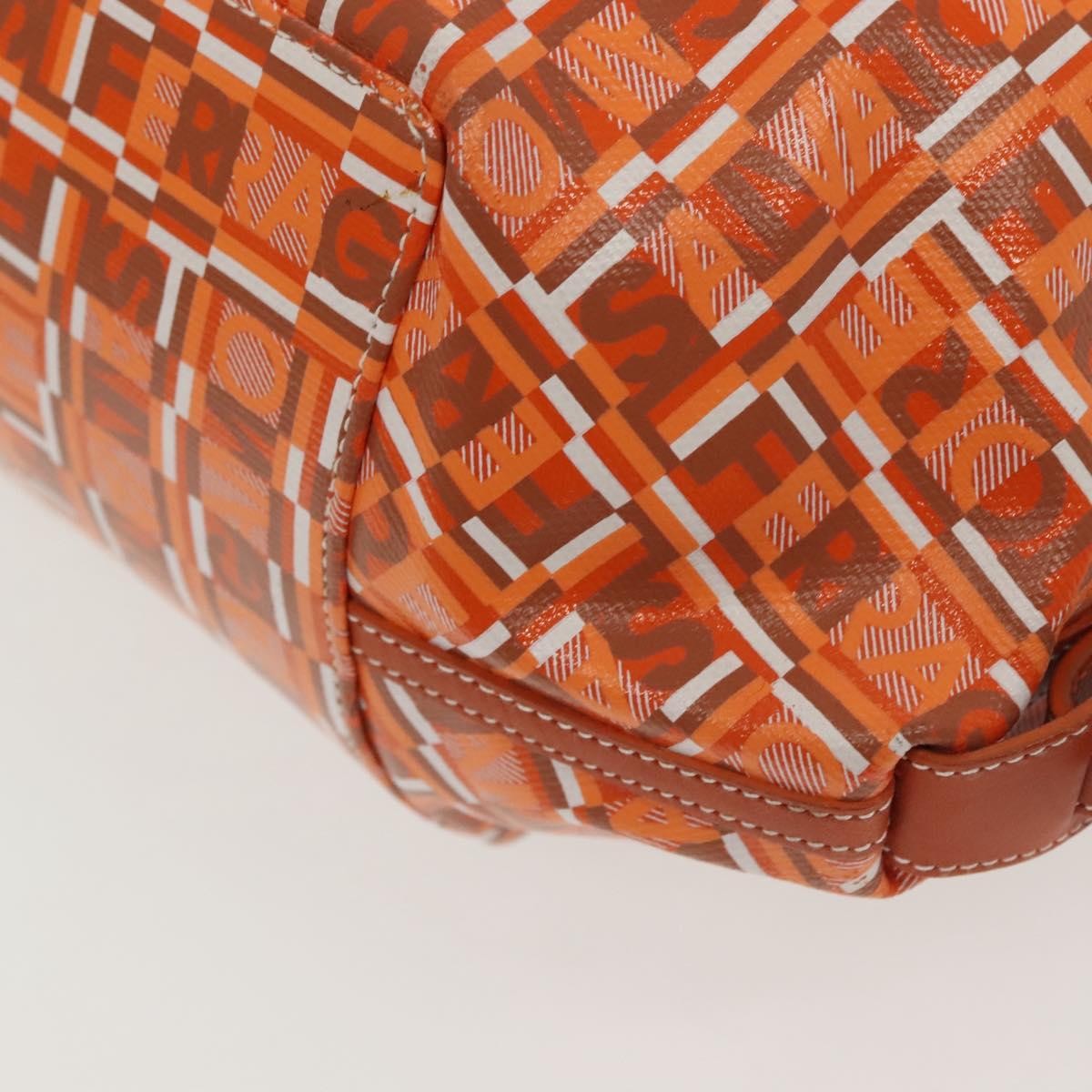 Salvatore Ferragamo Vintage Handbag Canvas, ORANGE, CANVAS, Handbag