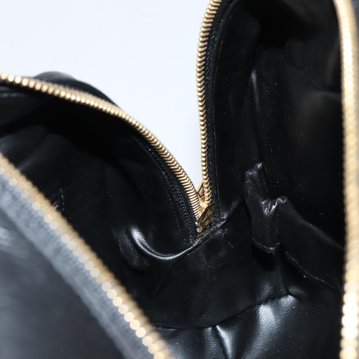 Chanel Vintage Toiletry Pouch Lambskin, BLACK, LEATHER, Clutche & pouche