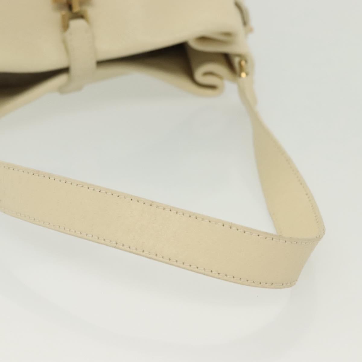 Salvatore Ferragamo Gancini Shoulder Bag Leather, WHITE, LEATHER, Shoulder bag