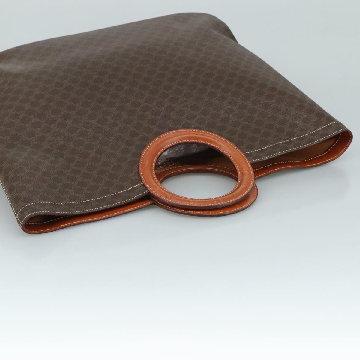 Celine Vintage Macadam Tote bag Canvas and Leather, BROWN, CANVAS, Tote bag