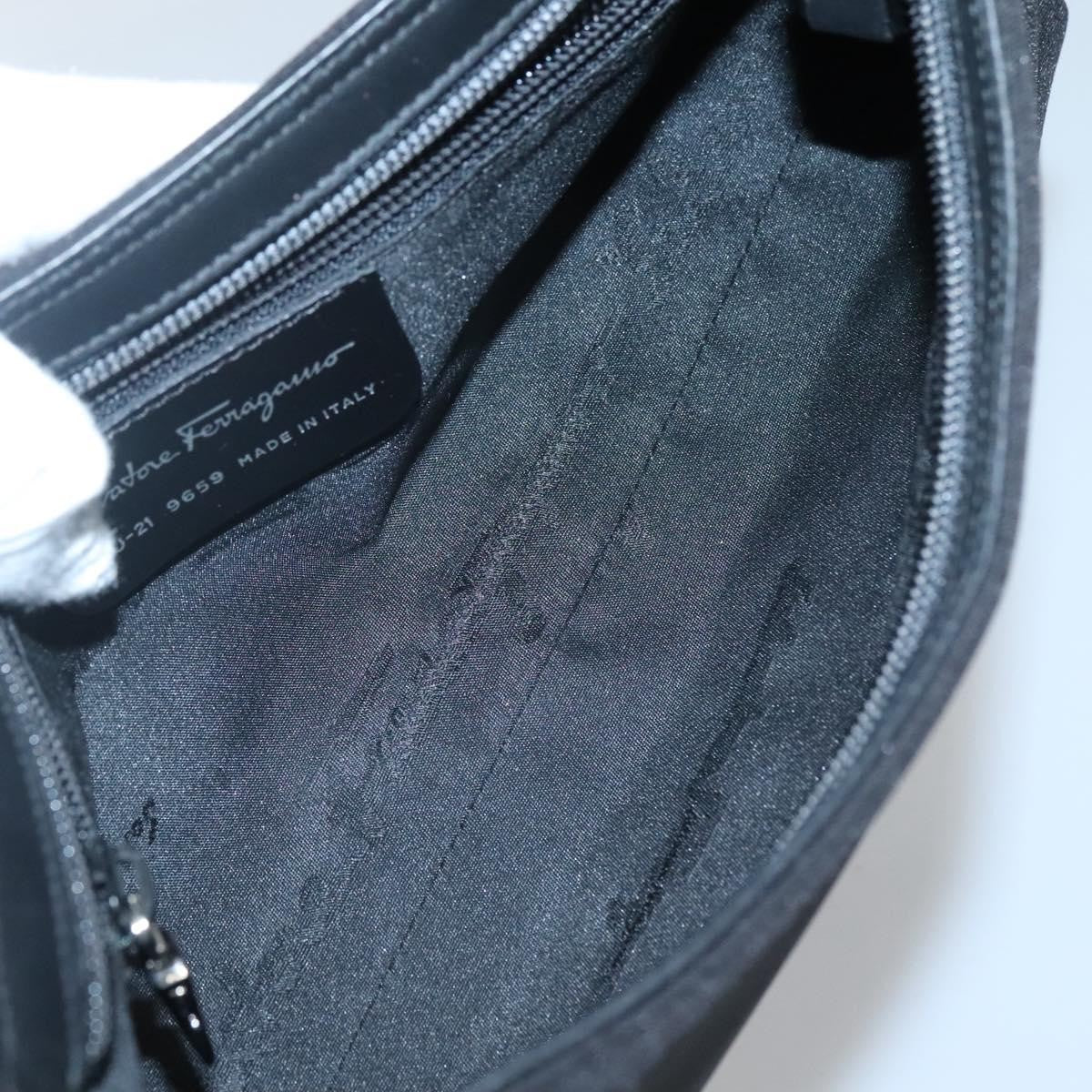 Salvatore Ferragamo Vala Shoulder Bag Nylon, BLACK, NYLON, Shoulder bag