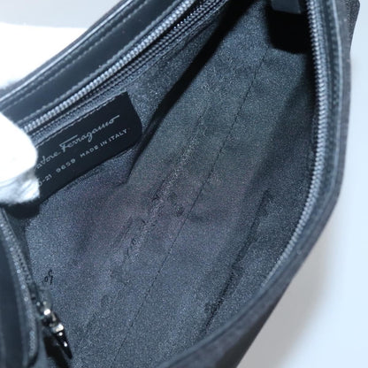 Salvatore Ferragamo Vala Shoulder Bag Nylon, BLACK, NYLON, Shoulder bag