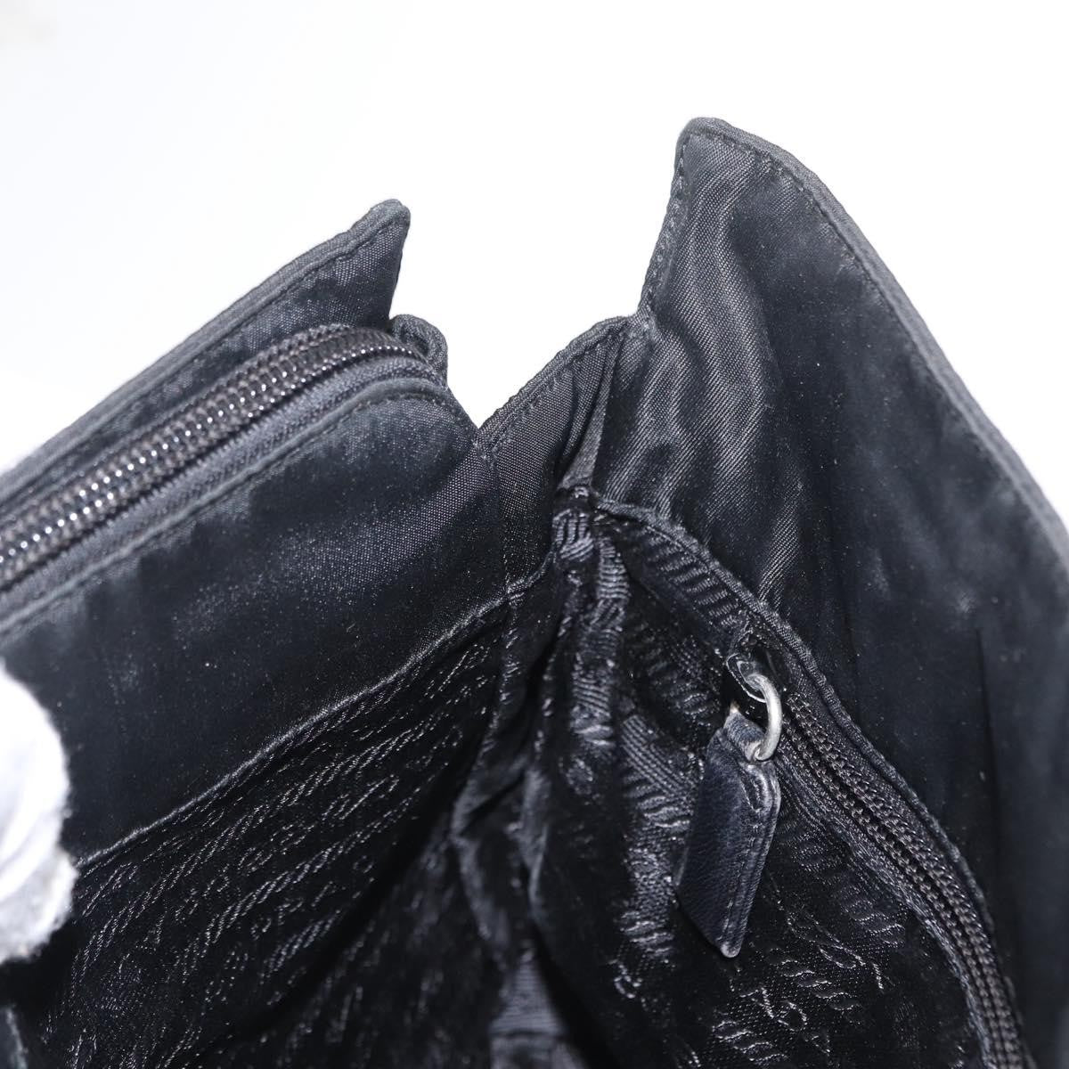 Prada Vintage Chain Shoulder Bag Tessuto, BLACK, NYLON, Shoulder bag