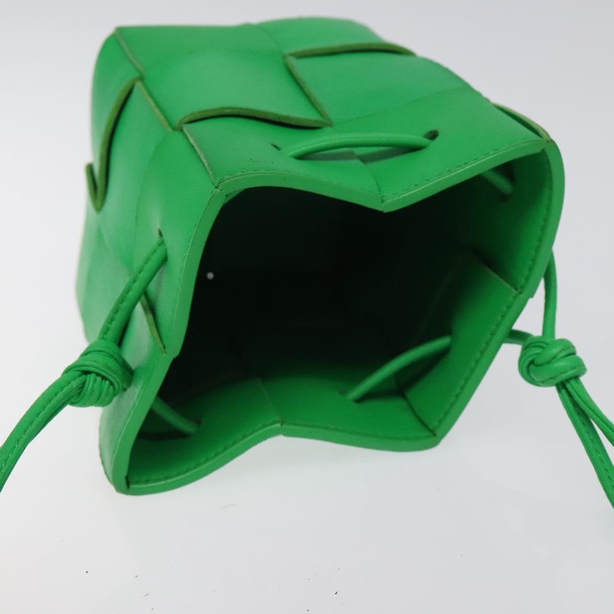 Bottega Veneta Cassette Leather, GREEN, LEATHER, Shoulder bag