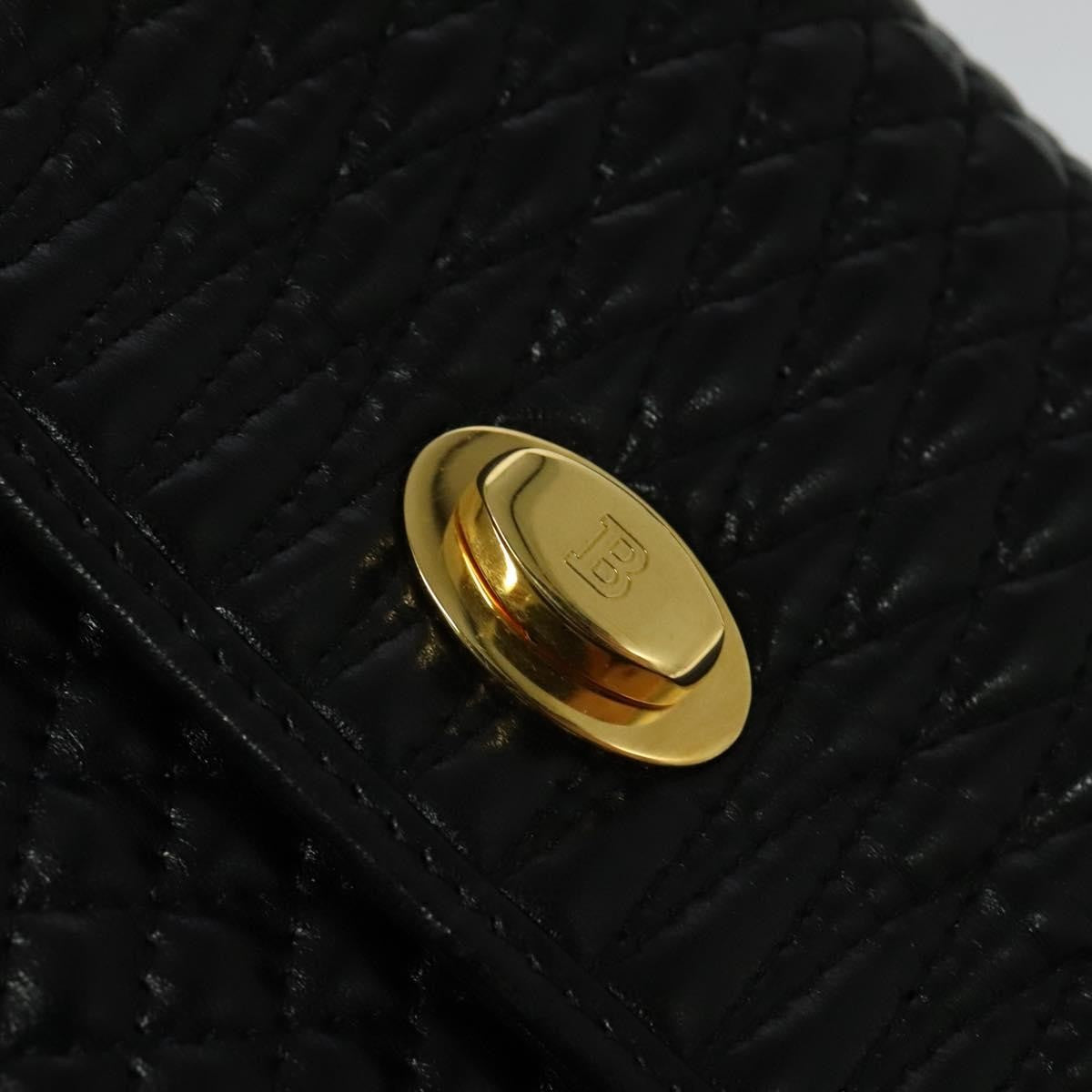 Bally Vintage Handbag Quilted Leather, BLACK, LEATHER, Handbag