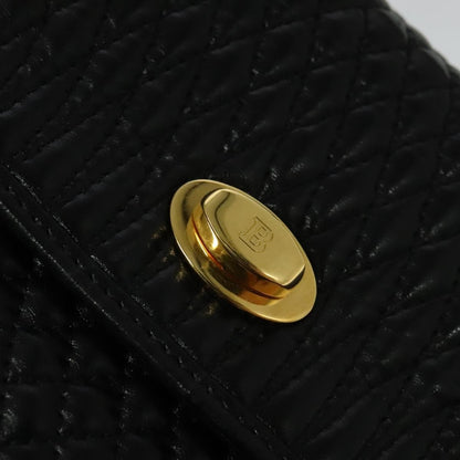 Bally Vintage Handbag Quilted Leather, BLACK, LEATHER, Handbag