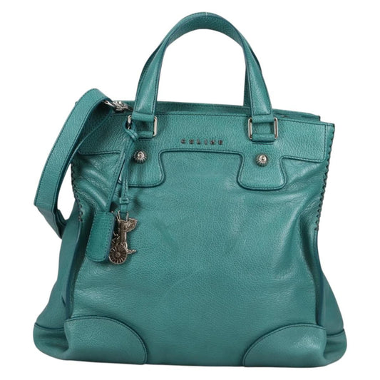 Celine Orlov Handbag Leather, TURQUOISE, LEATHER, Handbag