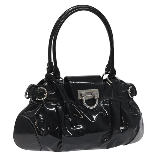 Salvatore Ferragamo Marisa Satchel Patent leather, BLACK, PATENT_LEATHER, Shoulder bag