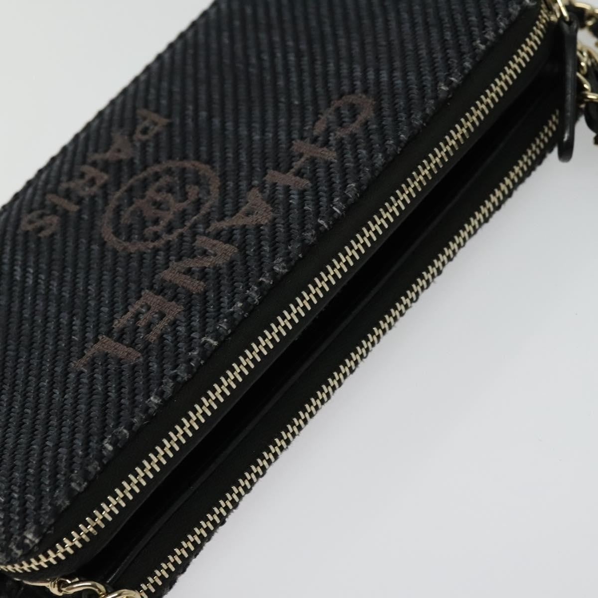 Chanel Deauville Chain wallet Raffia, NAVY, WICKER, Wallets