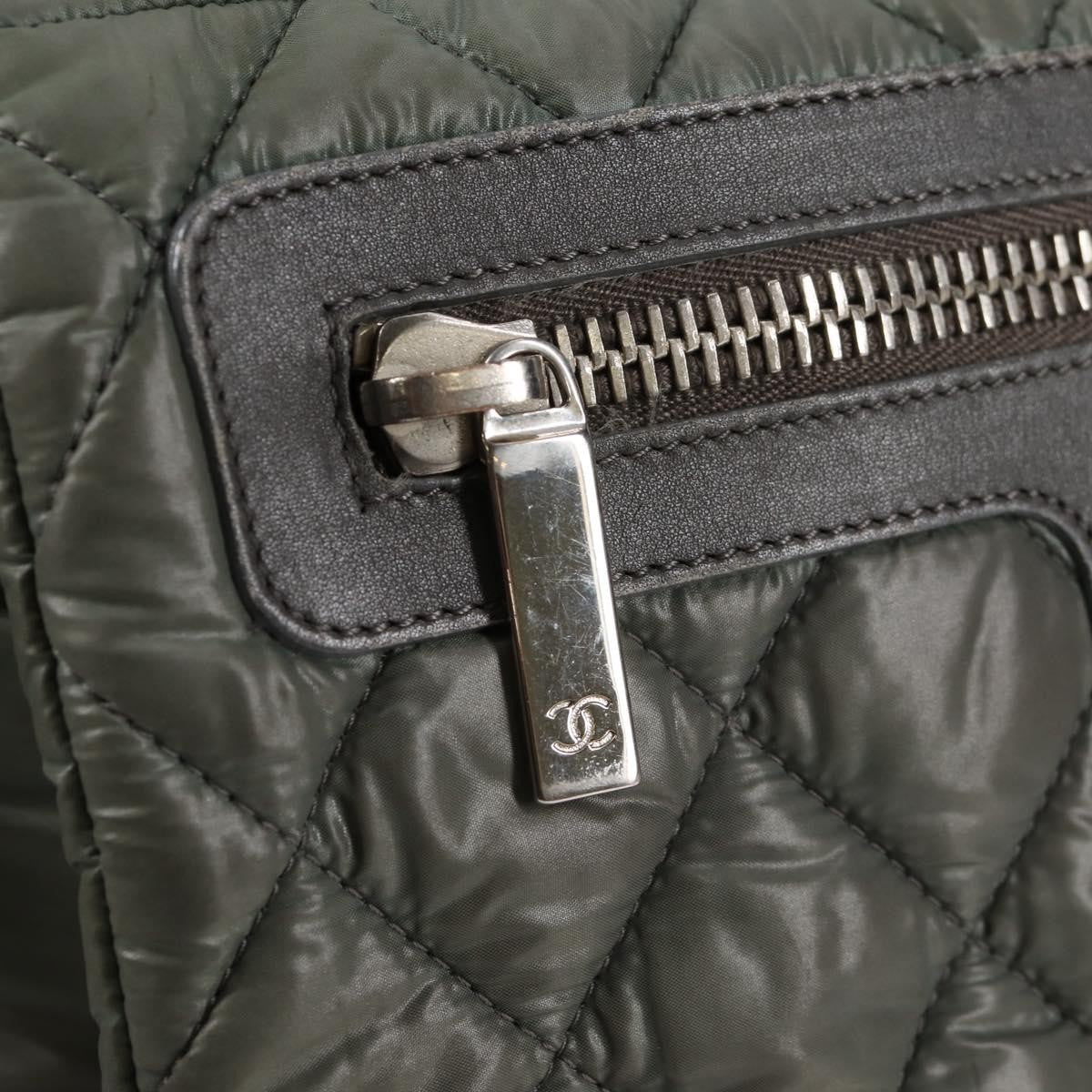 Chanel Coco Cocoon Messenger Bag Quilted Nylon, KHAKI, NYLON, Crossbody bag
