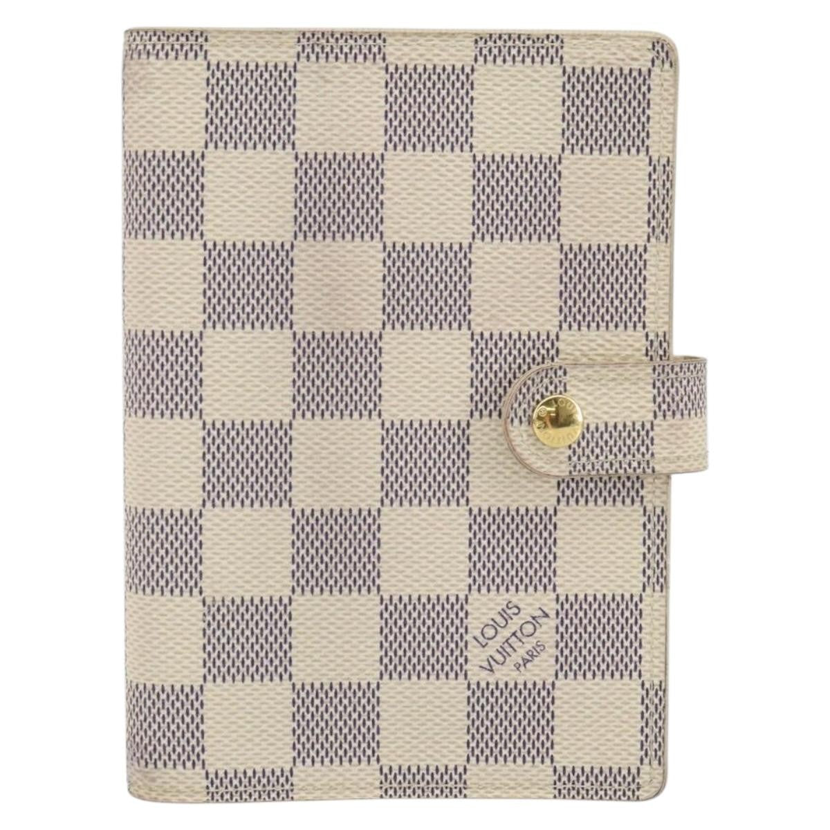 Louis Vuitton Agenda Cover Damier Azur, WHITE, CANVAS, Toiletry Case