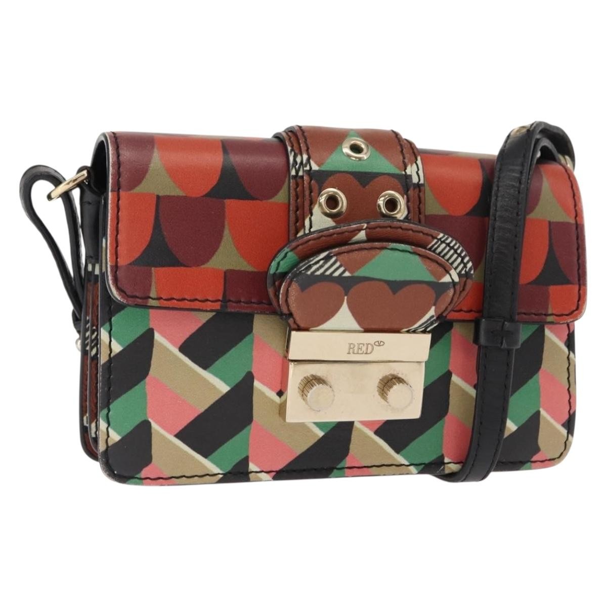 Valentino Garavani Glam Lock Shoulder Bag Printed Leather, MULTICOLOUR, LEATHER, Shoulder bag