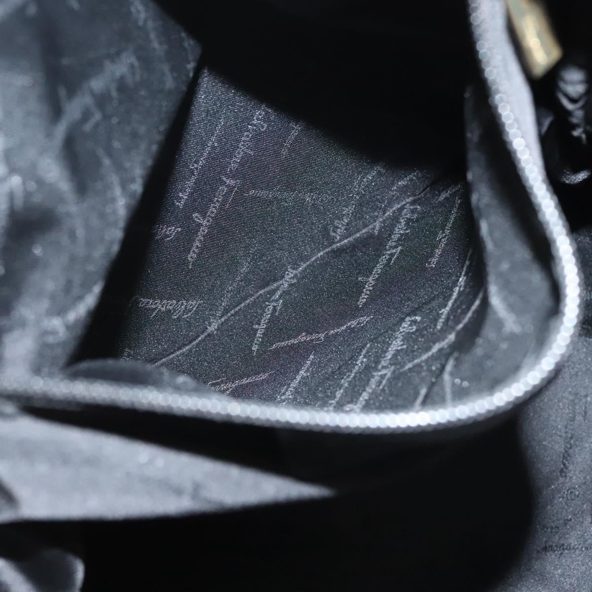 Salvatore Ferragamo Gancini handbag Canvas and Leather, NAVY, CANVAS, Handbag