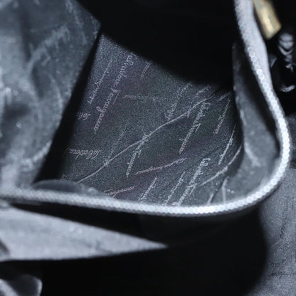 Salvatore Ferragamo Gancini handbag Canvas and Leather, NAVY, CANVAS, Handbag