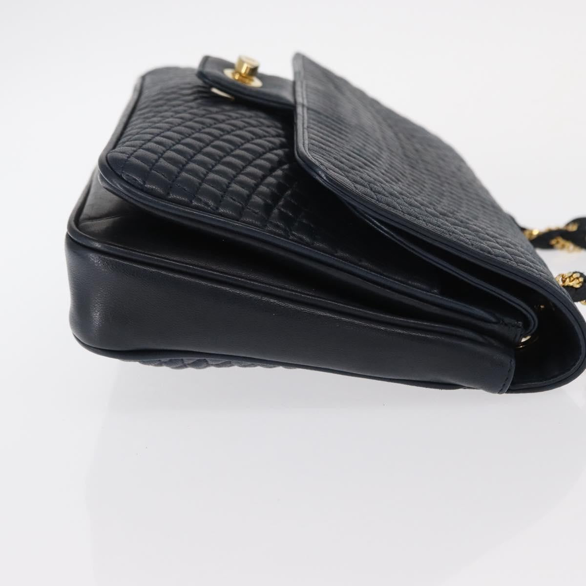 Bally Vintage Shoulder Bag Leather, NAVY, LEATHER, Shoulder bag