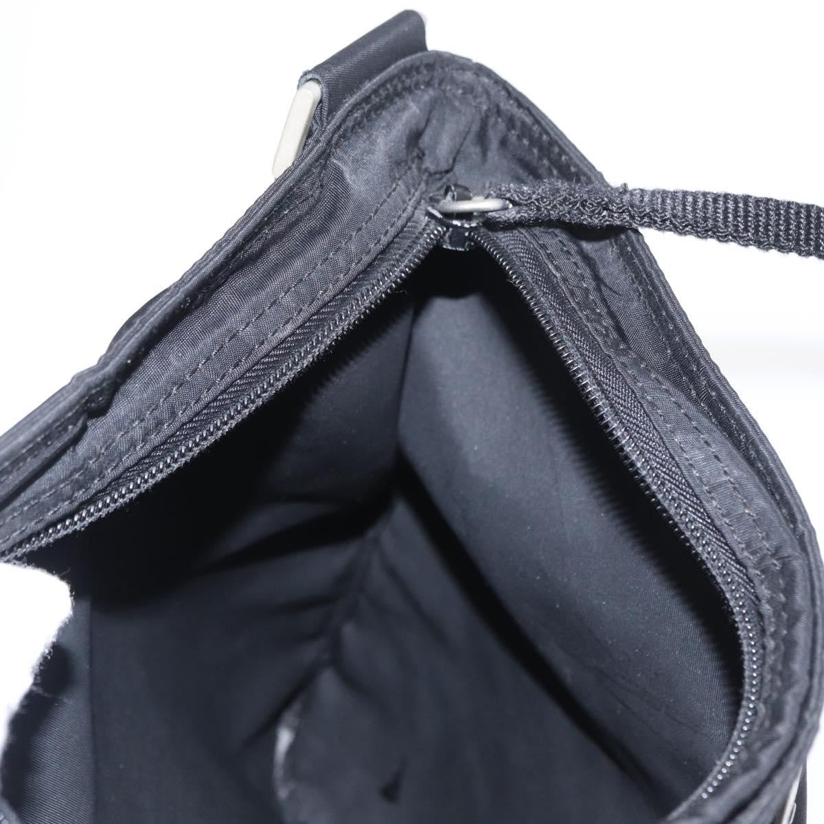 Prada Zip Messenger Bag Tessuto, BLACK, NYLON, Shoulder bag