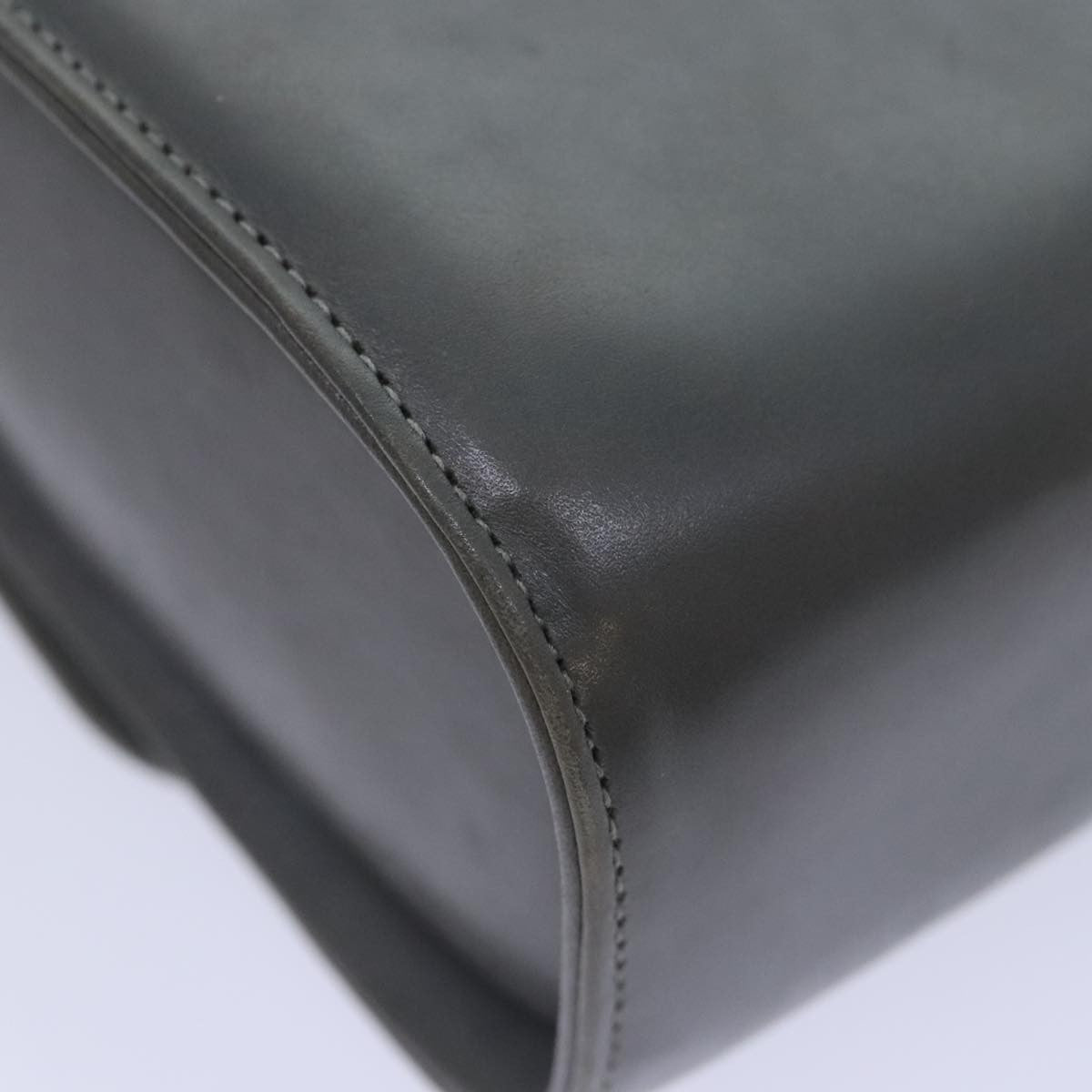 Salvatore Ferragamo Vintage Flap Chain Shoulder Bag Leather, GRAY, LEATHER, Shoulder bag