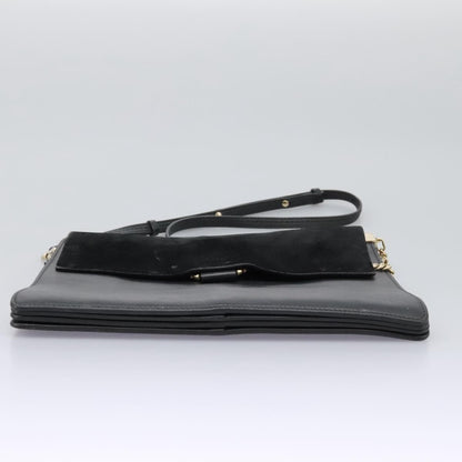 Chloe Faye Shoulder Bag Leather and Suede, BLACK, SUEDE, Shoulder bag