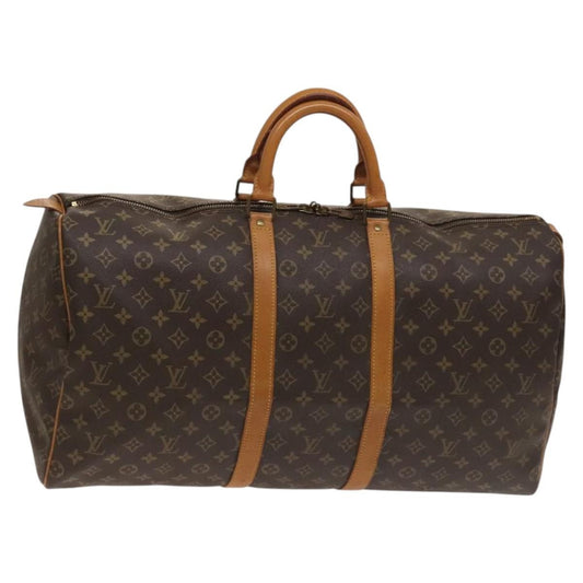 Louis Vuitton Keepall Bag Monogram Canvas, BROWN, CANVAS, Travel bag