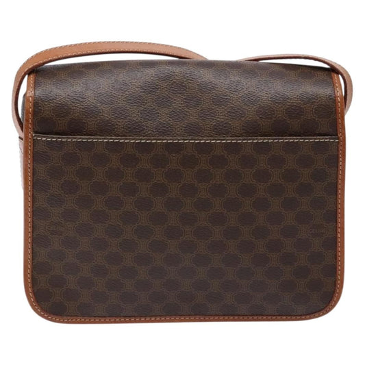 Celine Macadam Shoulder Bag PVC Leather, BROWN, CANVAS, Shoulder bag