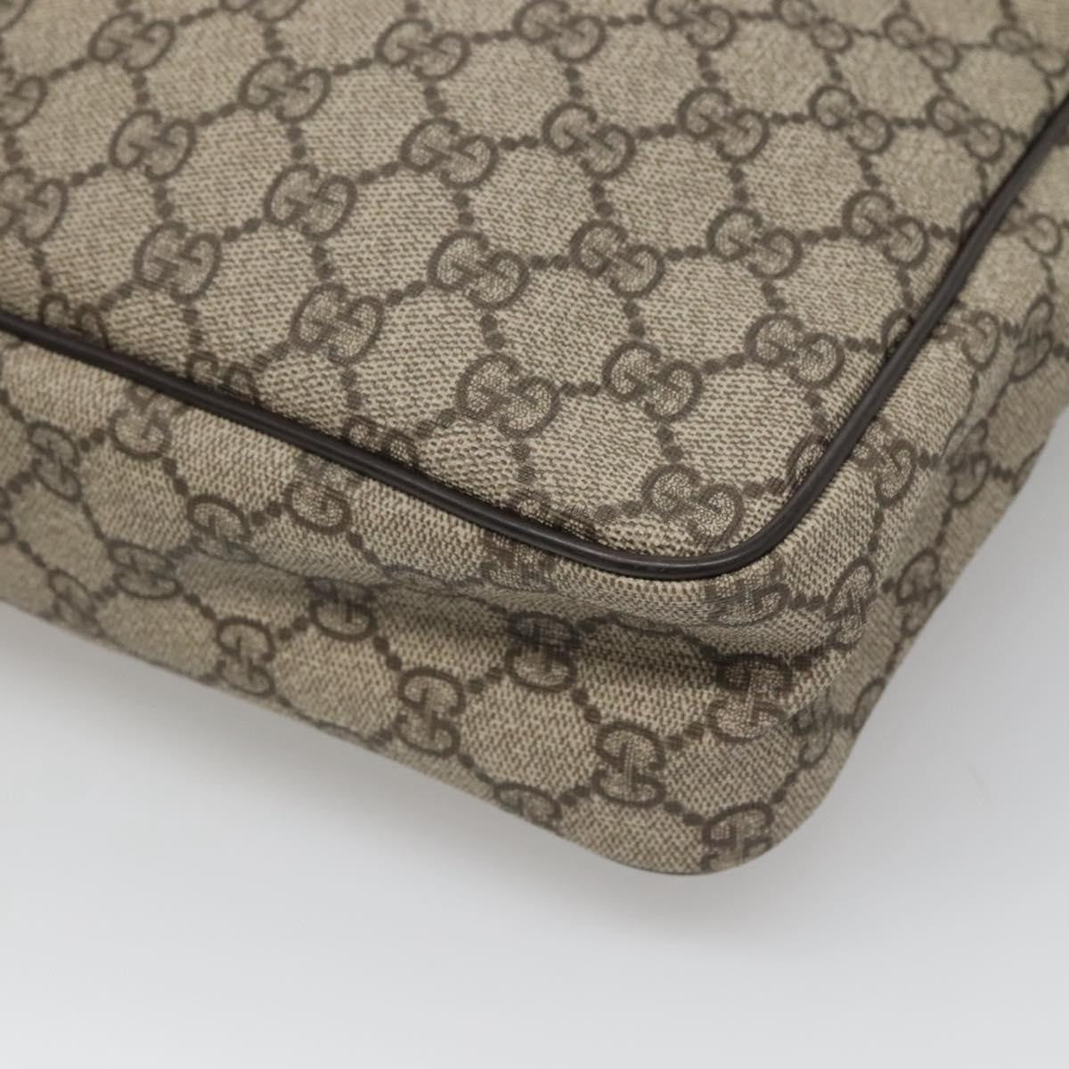 Gucci Front Zip Messenger GG Coated Canvas, BEIGE, CANVAS, Shoulder bag