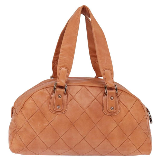 Chanel Cloudy Bundle Bowler Bag Quilted Lambskin, BROWN, LEATHER, Handbag