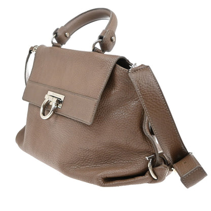 Salvatore Ferragamo Sofia Satchel Leather, BROWN, LEATHER, Handbag