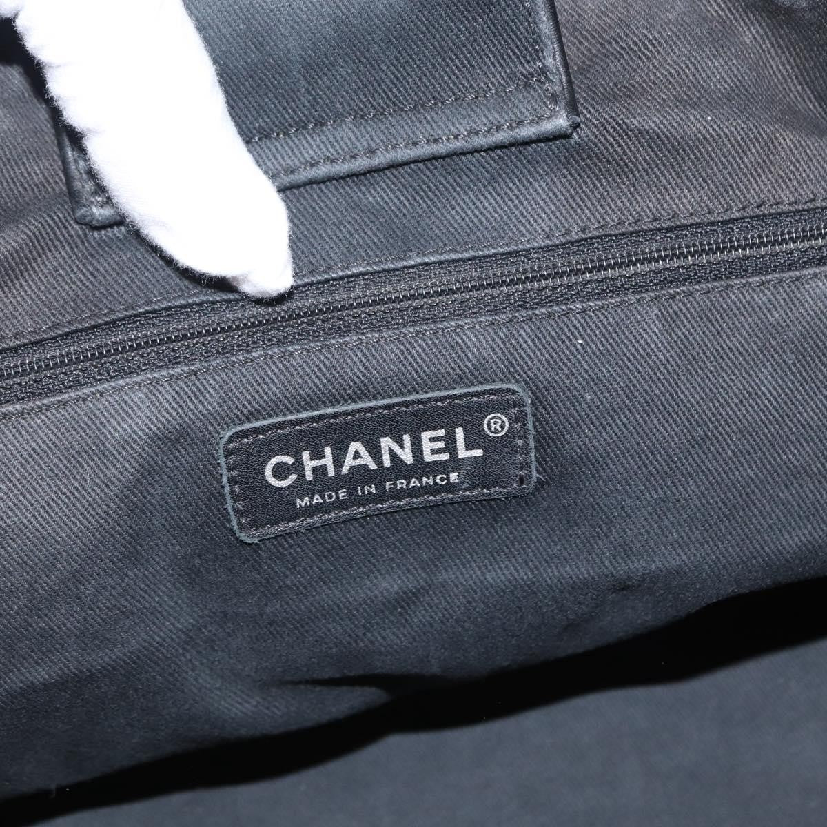 Chanel Vintage CC Charm Tote Chevron Canvas, BLACK, CANVAS, Tote bag