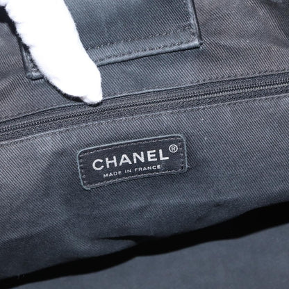 Chanel Vintage CC Charm Tote Chevron Canvas, BLACK, CANVAS, Tote bag