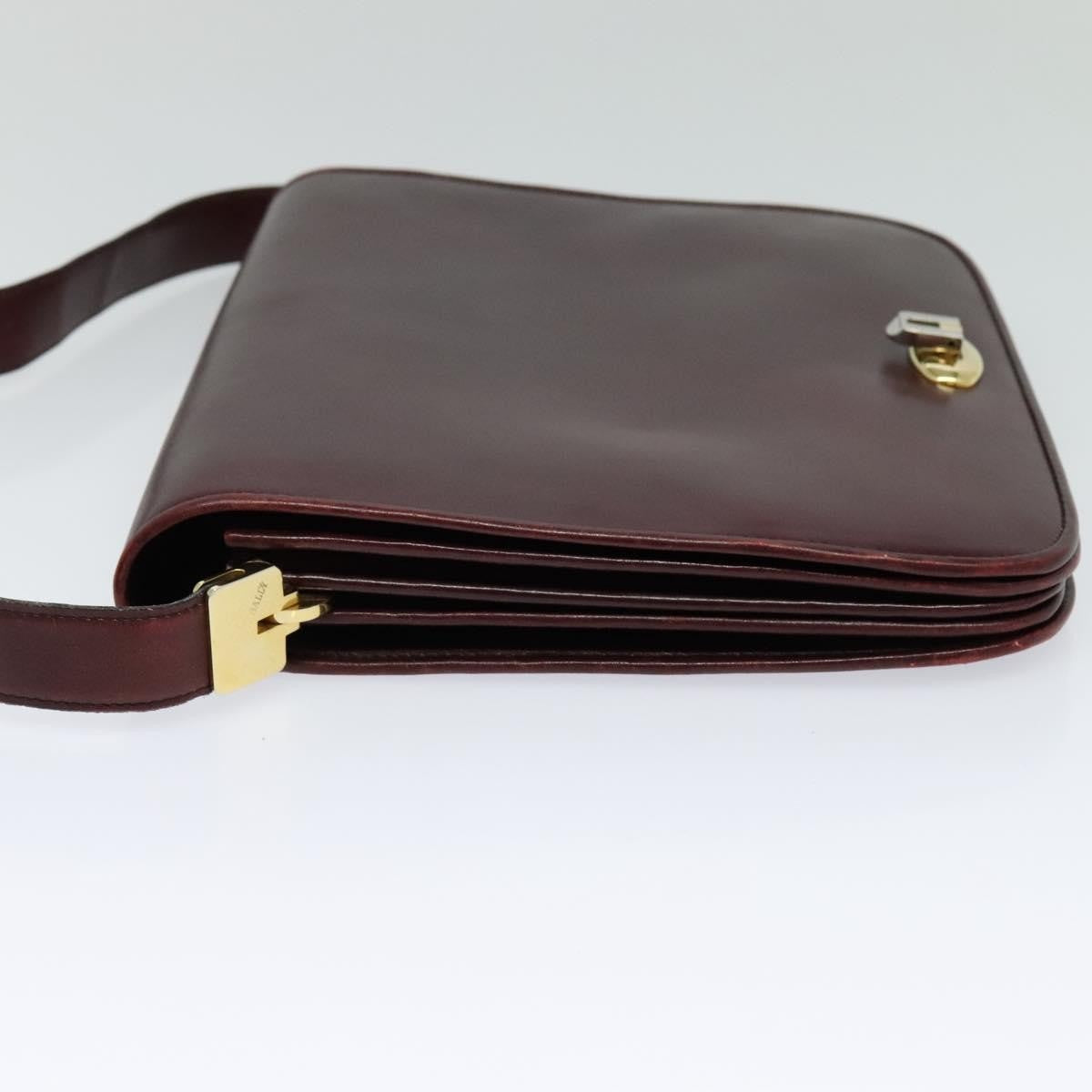 Bally Vintage Shoulder Bag Leather, Burgundy, Leather, Shoulder Bag