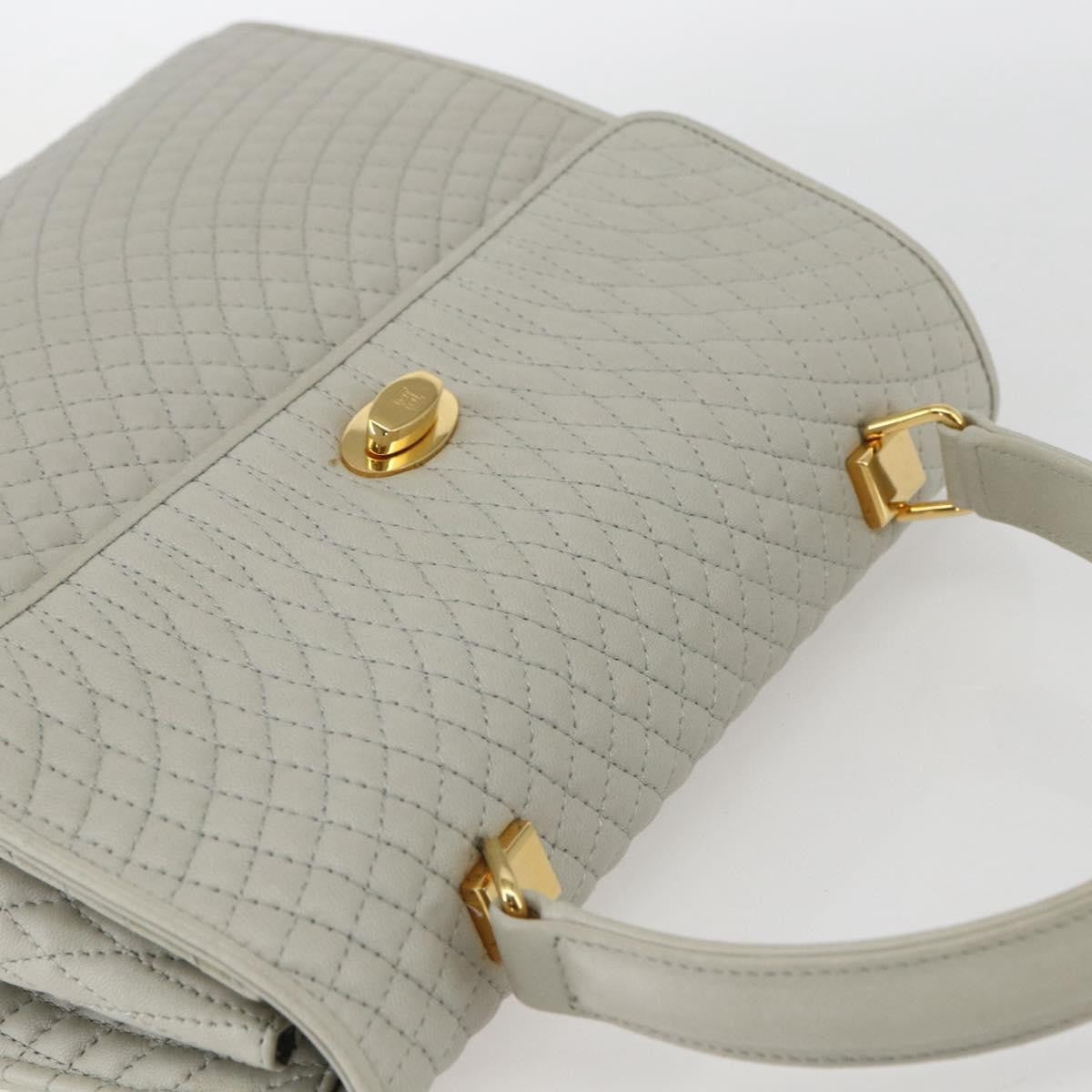 Bally Vintage Handbag Quilted Leather, WHITE, LEATHER, Handbag